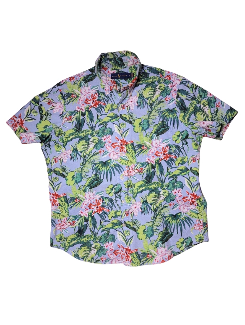 Ralph Lauren Tropical Hawaiian Short Sleeve Button-Down Shirt M - Picture 2 of 7